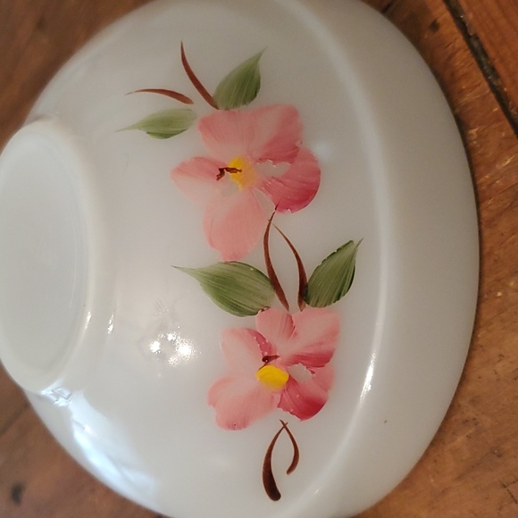 Fire king 6" peach blossom 6" mixing bowl set of 2 - Picture 4 of 11